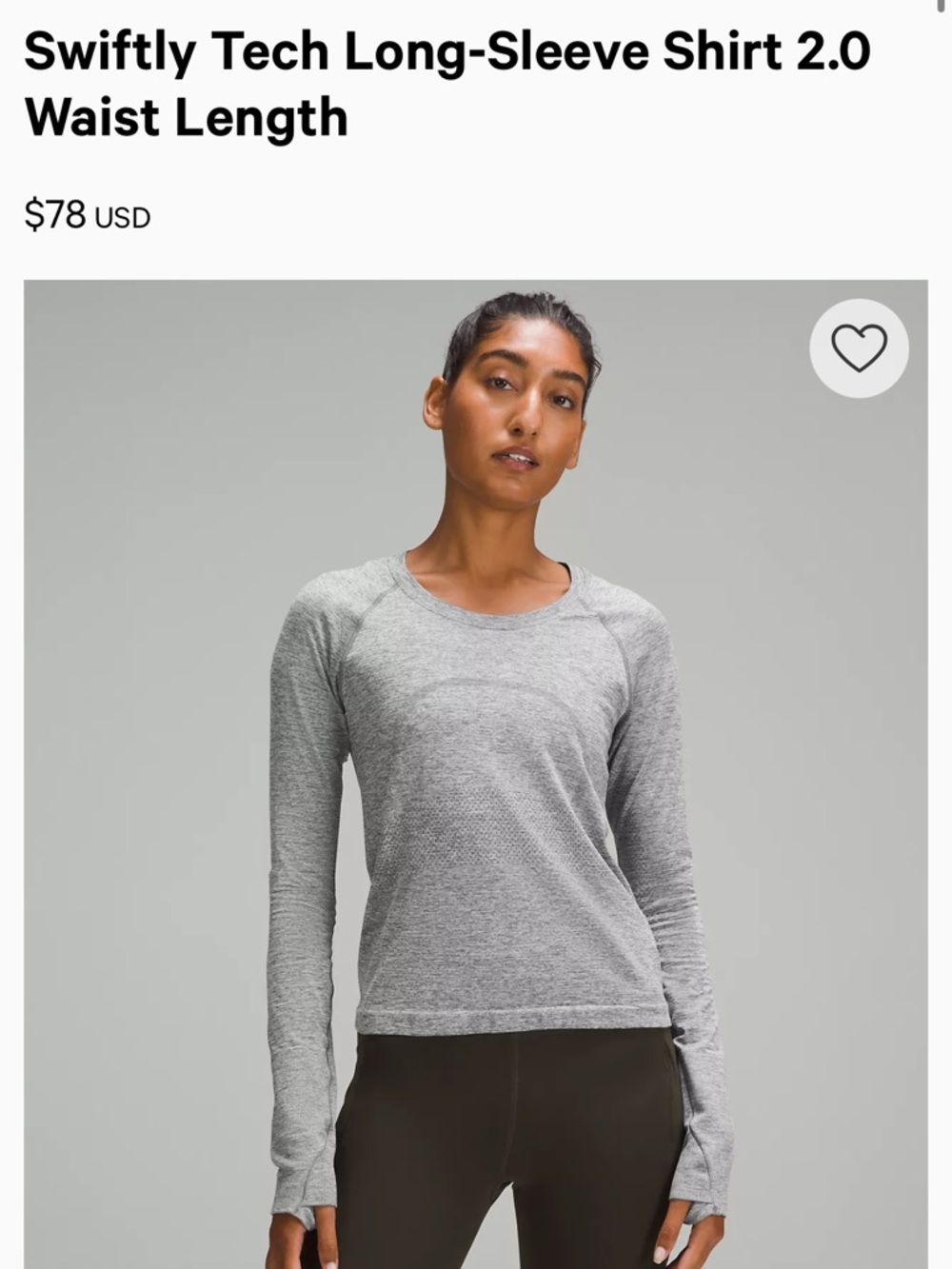 lululemon athletica Swiftly Tech Long-Sleeve Shirt 2.0 - Heather Gray